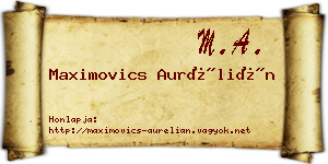 Maximovics Aurélián névjegykártya
